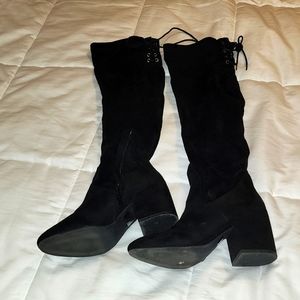 Over the knee suede type boots, wide calf